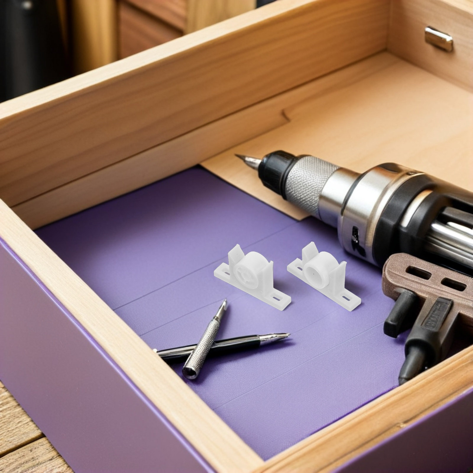 Woodworking For Dummies - 30 sets plastic kastsluitingen, drukknopjes, aanraaksluitingen